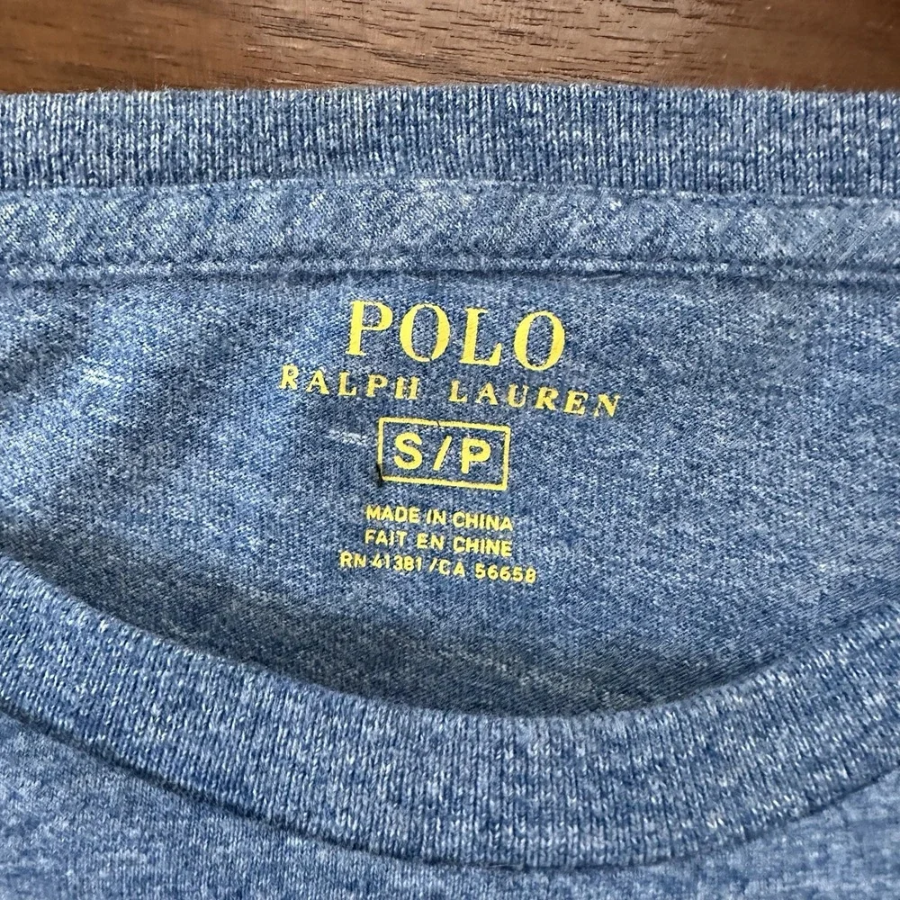 Polo Ralph Lauren Men's Long Sleeve T-Shirt Small Blue W/White Pony Casual‎